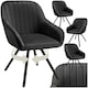 image 1 of Lounge Armchair Living Room Accent Chair 360 Swivel Slim Steel Legs Velvet Fabric  - Set of 4 Black