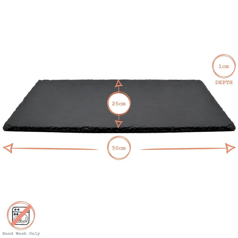 image 1 of Argon Tableware Modular Slate Table Runner - 50 x 25cm | Grey | Grey