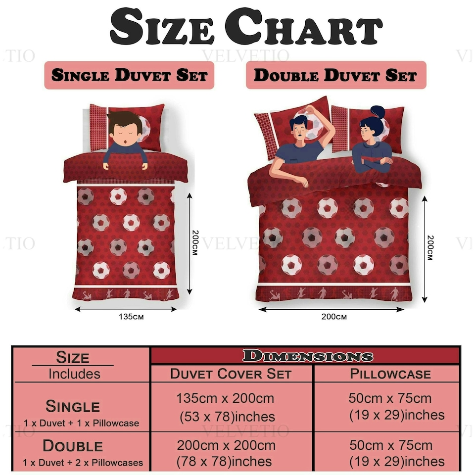 image 1 of VELVETIO Football Goals Duvet Cover Set Soft Polycotton Reversible Kids Beddings Blue | Single