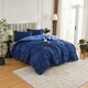 image 2 of 10.5 Tog Supersoft Microfibre Duvet with Pillowcases – Coverless or Use with Duvet Cover | Blue | Navy/Light Blue | King