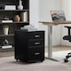 image 3 of Living and Home Vertical File Cabinet with Wheels - Black