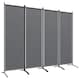 image 1 of Outsunny 4 Panel Folding Room Divider,Portable Privacy Panel for Garden | Grey | Dark Grey | 221L x 50W x 172Hcm | 1