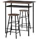 image 2 of HOMCOM Bar Table Set, Bar Table and Stools Set, Footrest and Storage Shelf, for Kitchen, Dining Room, Pub, Cafe, Black and Oak