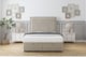 image 1 of Sloomy Pemberton Cream Plush Ottoman Bed Base With 26" Strutted Headboard 5' King | Cream | Cream | King | 1