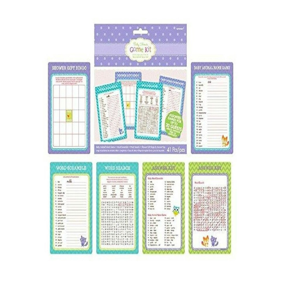 Amscan Woodland Welcome Baby Shower Party Game Set - Multicoloured - One Size