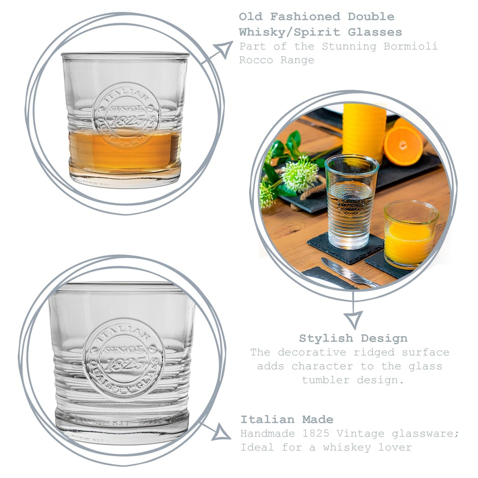image 1 of Bormioli Rocco Officina 1825 Double Whisky Glasses - 300ml - Pack of 6