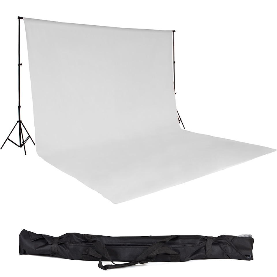 image 1 of Backdrop system, full set 3x6m with carry bag | White | white | 300 x 600 cm | 1
