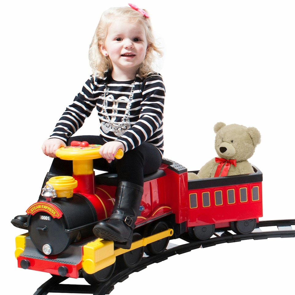 image 1 of Rollplay Steam Train 6 Volt with 4 x Straight and 4 x Curved Track Packs