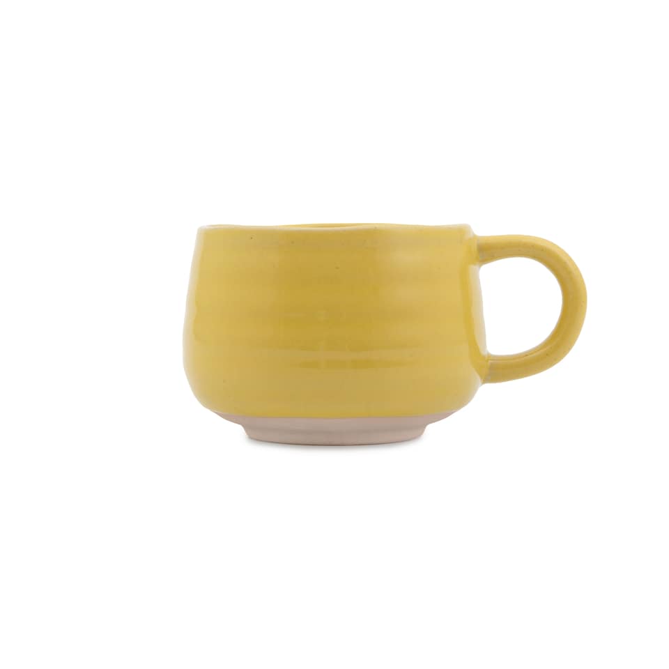 image 1 of Jamie Oliver Big Love Yellow Stoneware Mugs, Set of 4, 375ml | Yellow | Yellow