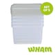 image 1 of Wham Clip 5x 25.5L Square Plastic Storage Boxes with Clip Lock Lids. Ideal for Home, Office, Toys & More - Clear/Stone | Cream | Stone | 5