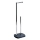 image 2 of Showerdrape Octavia Grey Marble & Chrome Toilet Roll Holder & Spare Paper Holder Combination