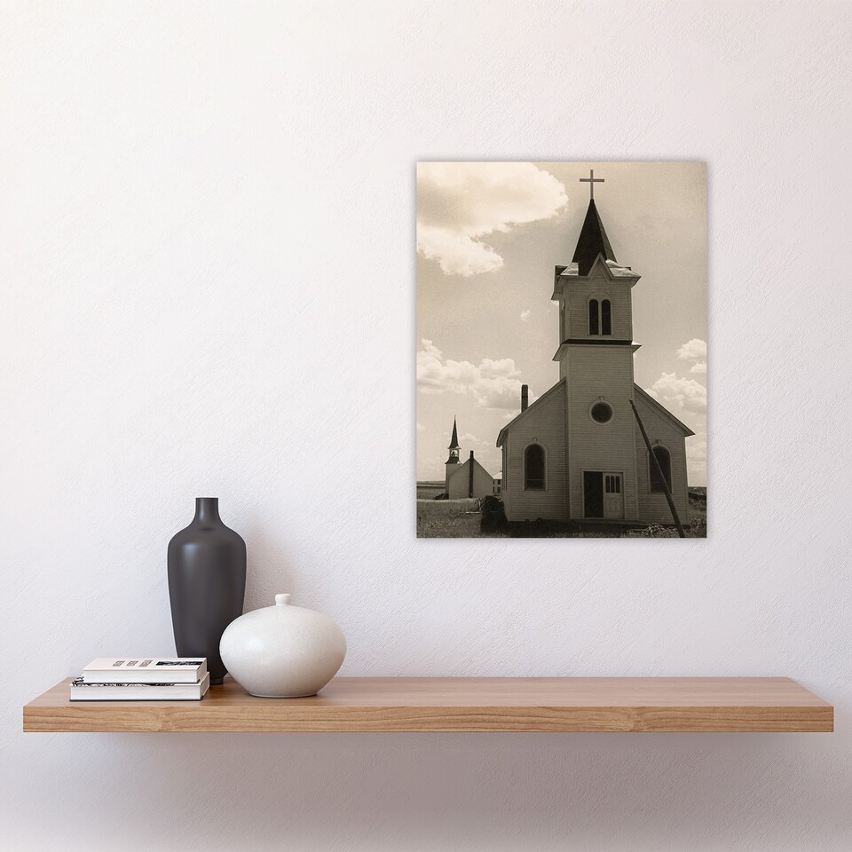 image 1 of Three Churches South Dakota Dorothea Lange Wall Art Poster Print 12X16"