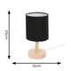 image 3 of ValueLights Nelly Pair of Black Shade with Wooden Base Bedside Table Lamps with LED Bulbs Black