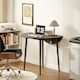 image 8 of HOMCOM Foldable Dining Table, Round Drop Leaf Table, Wood Legs, Grey