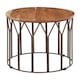 image 1 of Interiors by Premier Natural Mango Wood Large Side Table, Round Wooden Side Table with Iron Frame, Functional Accent Table | Brown