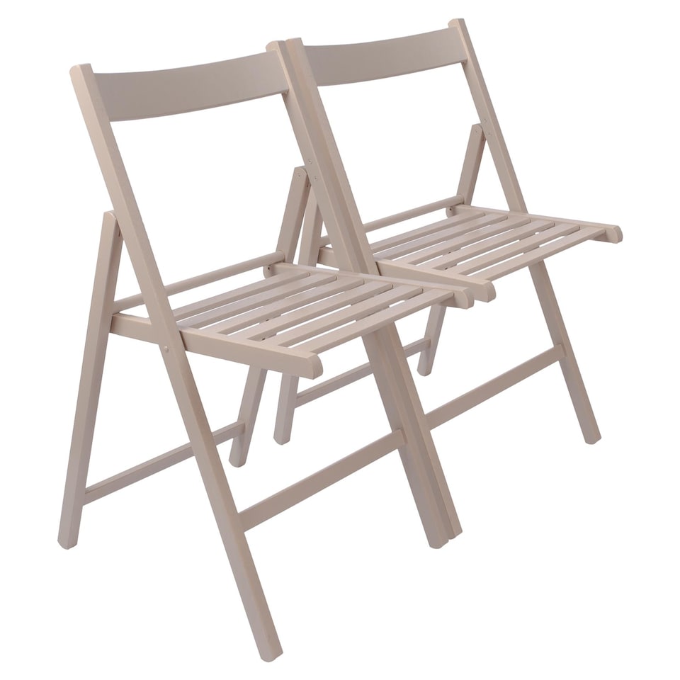 image 1 of Harbour Housewares Beech Wood Folding Chairs - Dove Grey - Pack of 2 | Grey | Dove Grey