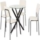 image 10 of Sheldon Round Glass Dining Set with 4 Chairs Grey | Grey Boucle