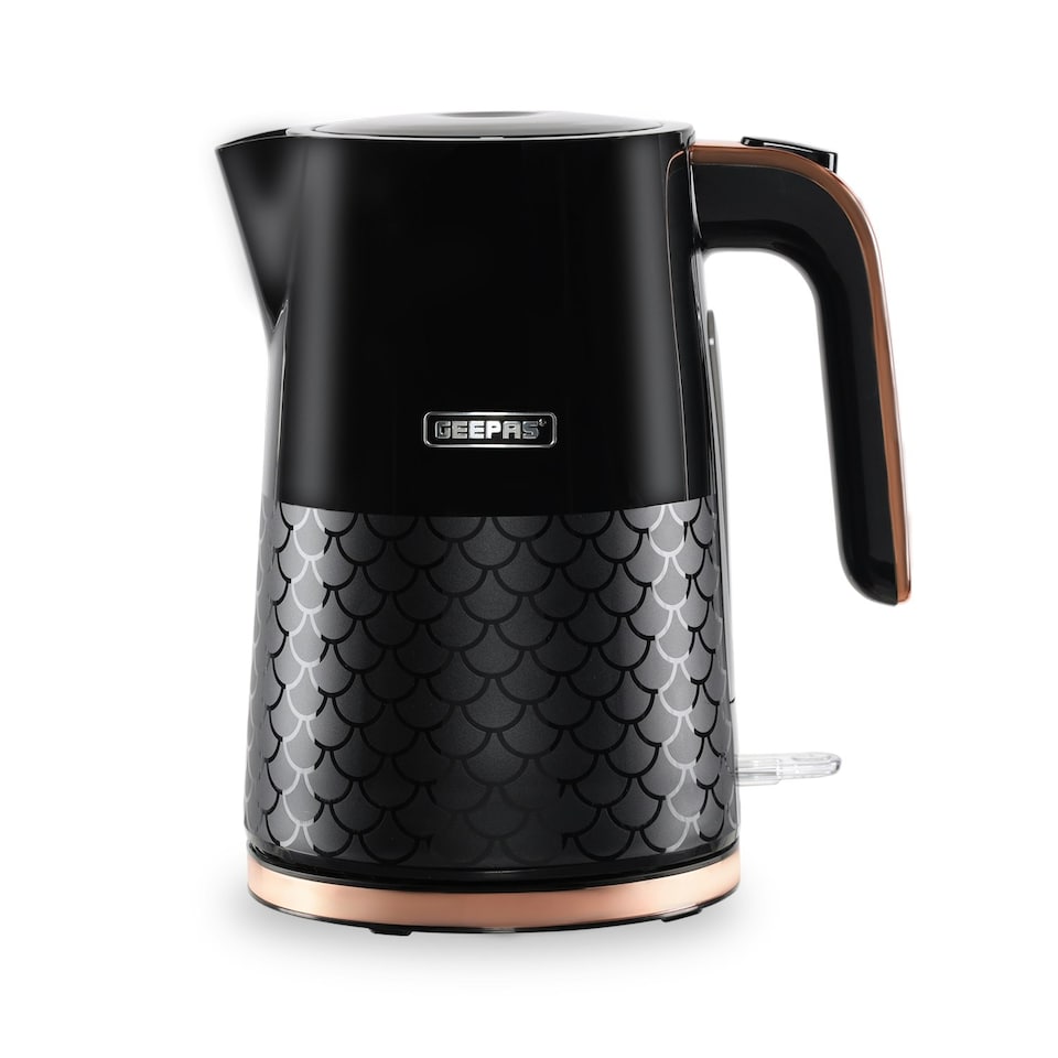 image 1 of 1.7L Illuminating Electric Kettle 3000W Rapid Boil Cordless Jug Kettle | Black, Aurora Collection