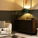 image 2 of ValueLights Balan Brushed Gold Table Lamp Forest Green Velvet Gold Shade and Bulb