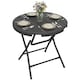 image 1 of Outsunny Round Garden Dining Table for 4, Foldable Outdoor Table for Garden