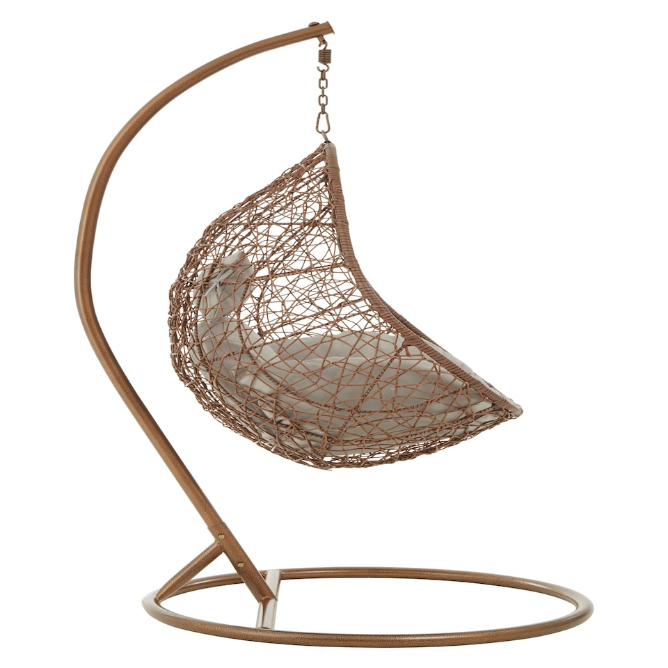 image 1 of Interiors by Premier Luxurious Brown Rattan Hanging Chair, Versatile Lounge Chair, Sturdy Bedroom Chair, Modern Garden Chair