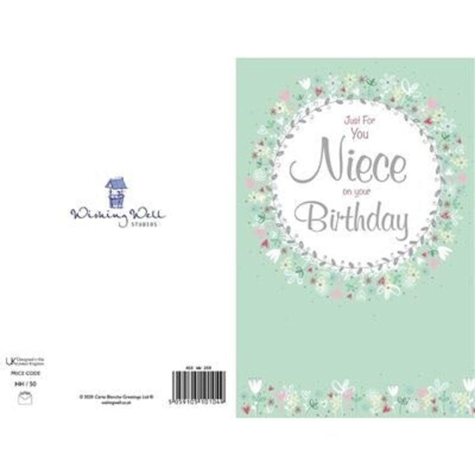 image 1 of Pretty Flowers Circle Niece Birthday Card