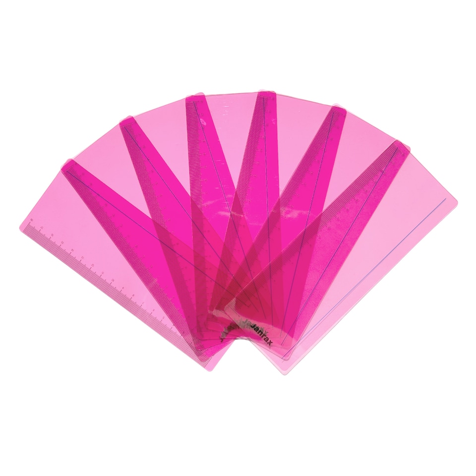 image 1 of Pack of 8 Pink 191x70mm Dyslexia Overlay Reading Rulers  - PET Material, Rounded Corners | Pink | Pink