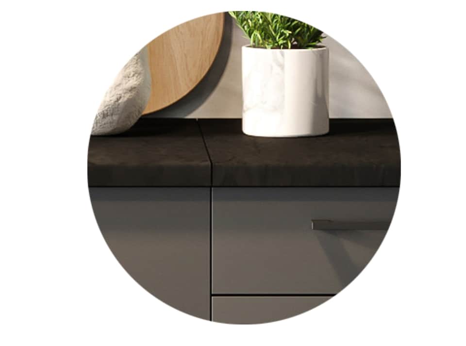 image 1 of Kitchen Cabinets 5 Units Black Grey Complete Kitchenette Small Set 180cm DIY Fitted Kitchen Package with Worktop Lina