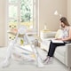 image 4 of COSTWAY Folding Baby High Chair Convertible Dining Chair Portable Highchair-Beige