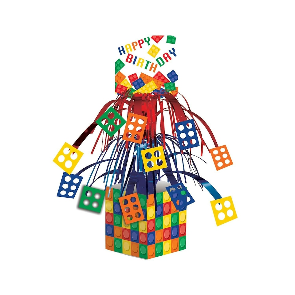 Creative Party Building Block Birthday Party Centrepiece - Multicoloured - One Size