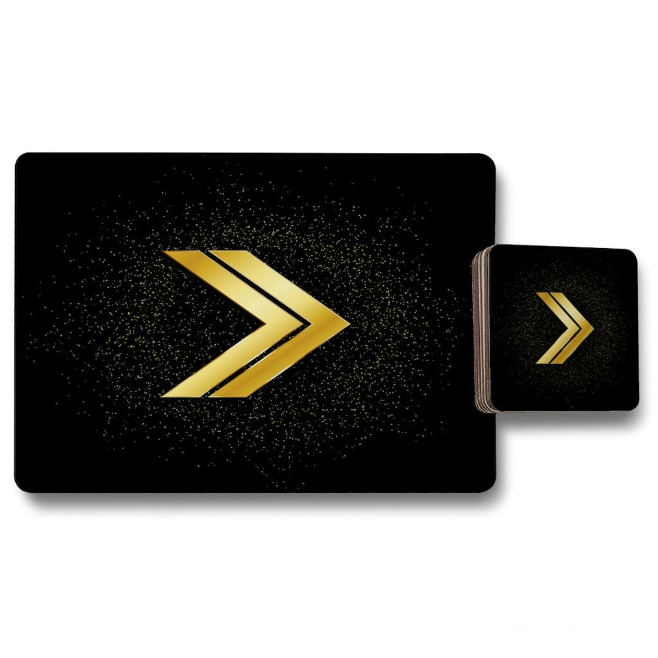 image 1 of Arrow gold (Placemat & Coaster Set)