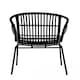 image 4 of Interiors by Premier Black Natural Rattan Chair with Raised Sides, Rustless Rattan Chair, Easy Cleaning Rattan Armchair
