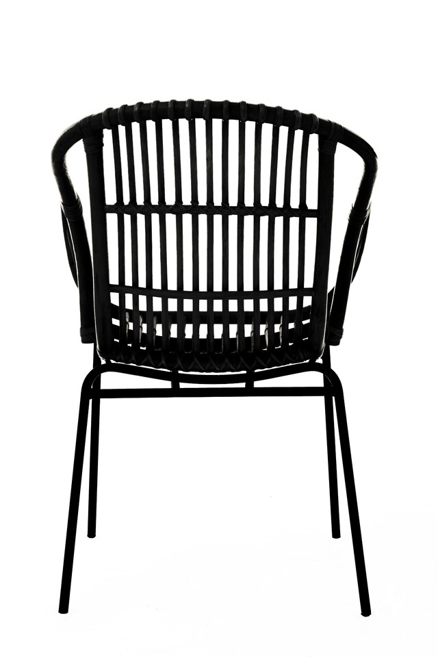 image 1 of Interiors by Premier Black Natural Rattan Chair with Raised Sides, Rustless Rattan Chair, Easy Cleaning Rattan Armchair