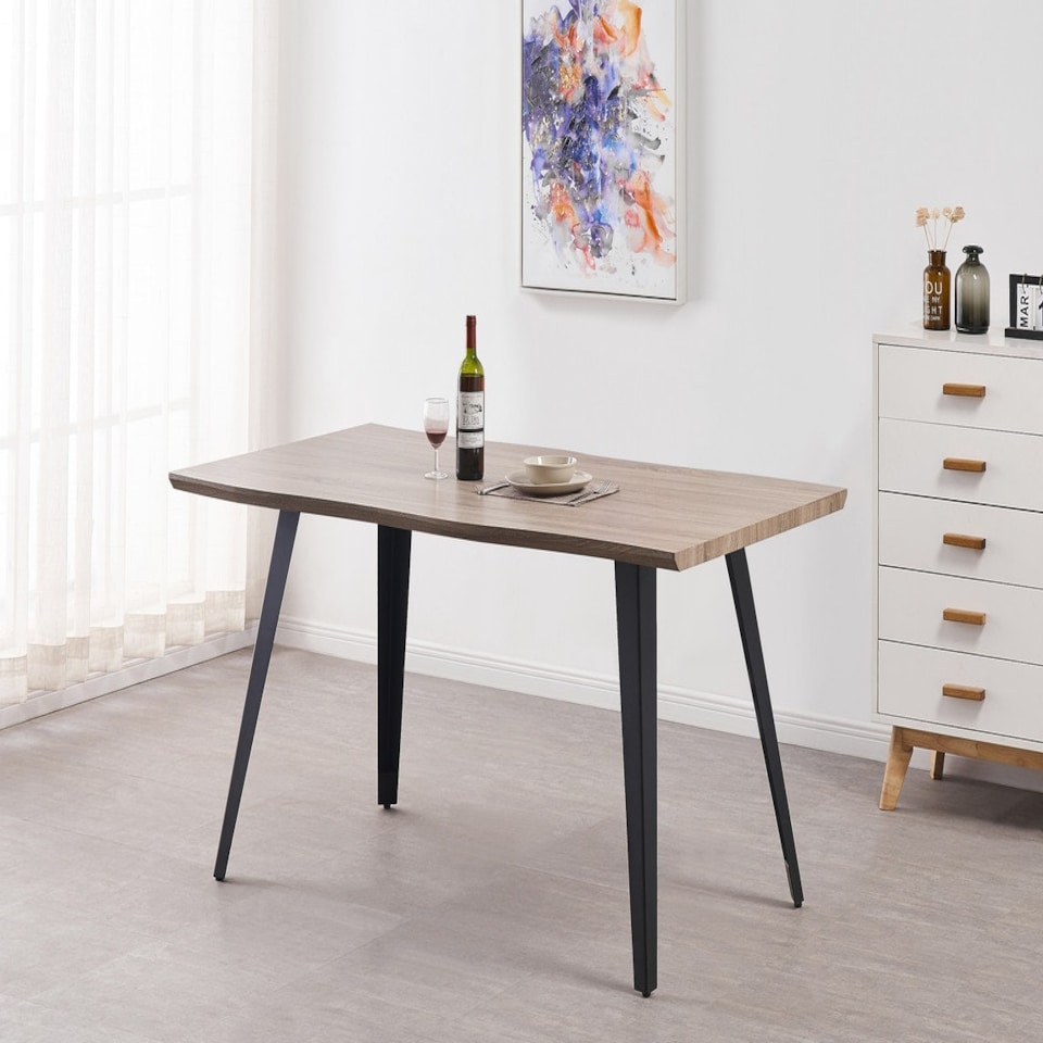 image 1 of Rocco LUX Dining Table Single, Light Walnut Brown | Oak