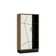 image 1 of Brolo Wide 1 Door Bookcase With the Walnut and Dark Panel Finish