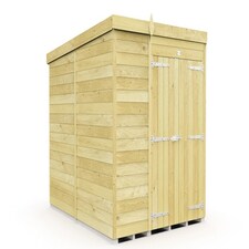 6 x 8 Feet Pent Shed - Double Door Without Windows - Wood - L231 x W185 x H201 cm Brown