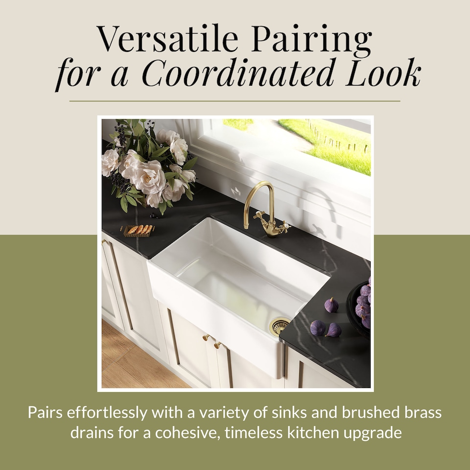 image 1 of Balterley Traditional Mono Mixer Kitchen Tap with Crosshead Handles | Copper | Brushed Brass | 1