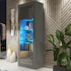 image 1 of Display Cabinet Bookcase Sideboard Storage Cabinet Cupboard Grey High Gloss LED 170cm