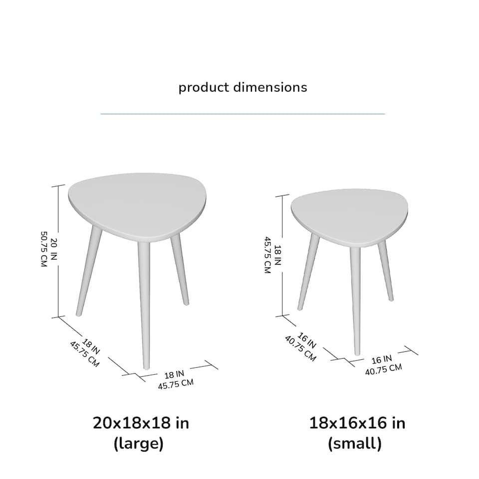 image 1 of MH London Tora Triangle Side Table, Mango Wood End Table with Tripod Legs