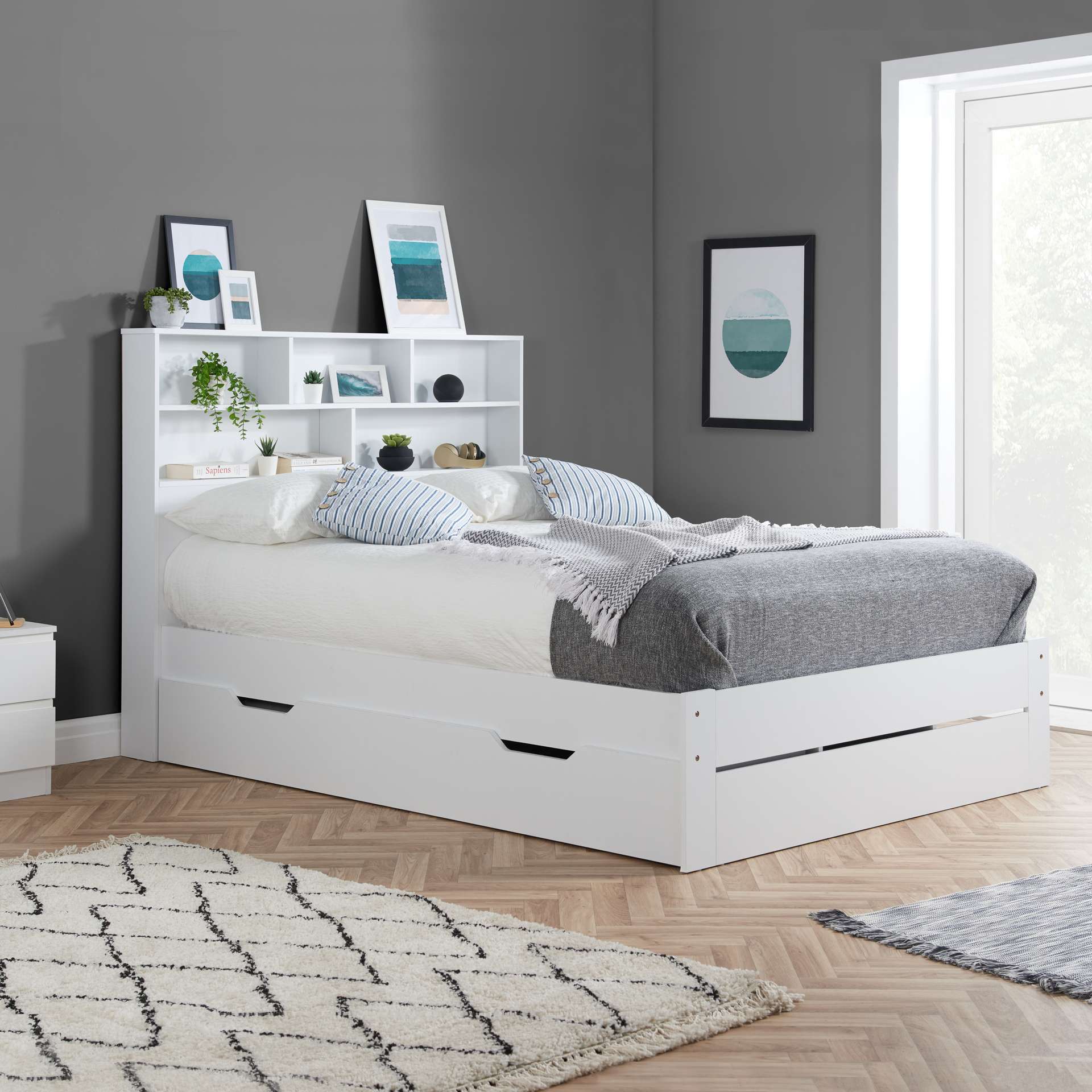 Birlea 135cm Alfie Storage Bed, White