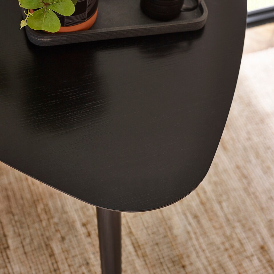 image 1 of Athena Black Triangular 3 Seater Dining Table