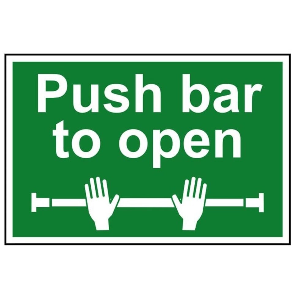 Scan Push Bar To Open - Pvc Sign 300 X 200mm - Multi Colour - 200 x 300mm