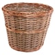 image 2 of Large Somerset Round Wicker Waste Paper Bin | Brown | Brown | L