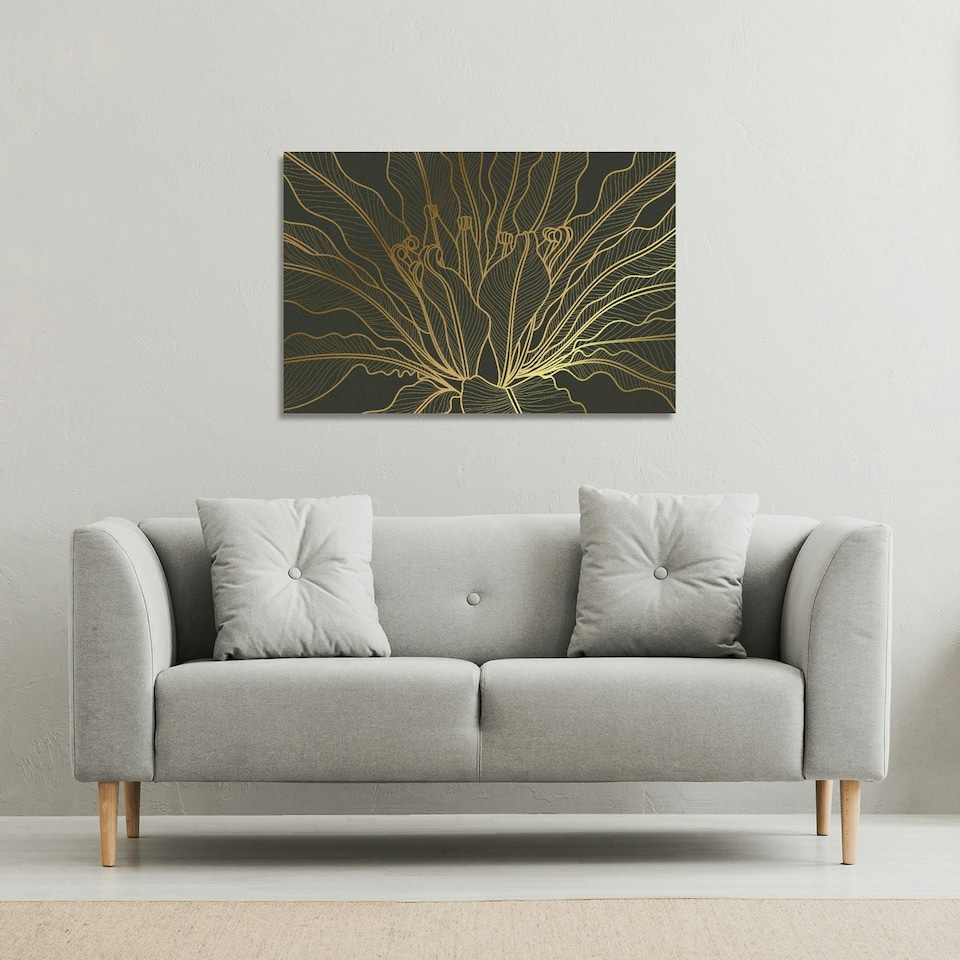 image 1 of monstera plant line art (Canvas Print) 77 x 51 x 4cm