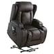 image 3 of Caesar Single Motor Rise Recliner Bonded Leather Heat & Massage Chair (Brown)