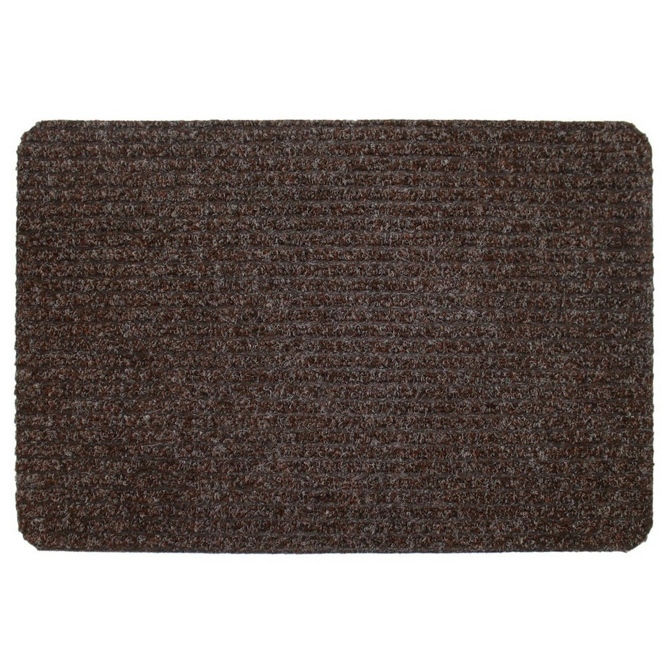 Groundsman Basic Ribbed Door Mat - Dark Brown - 40cm x 60cm