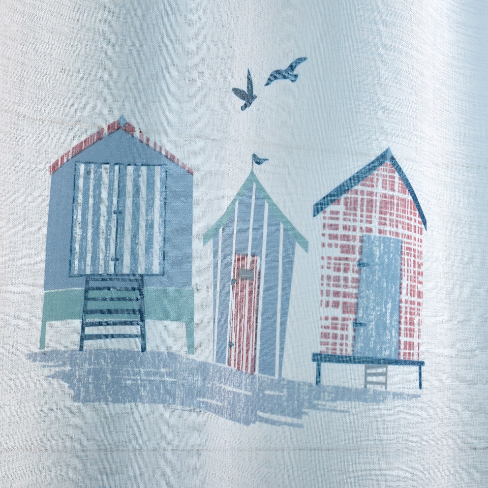 image 1 of Fusion Beach Huts Voile Panel Blue