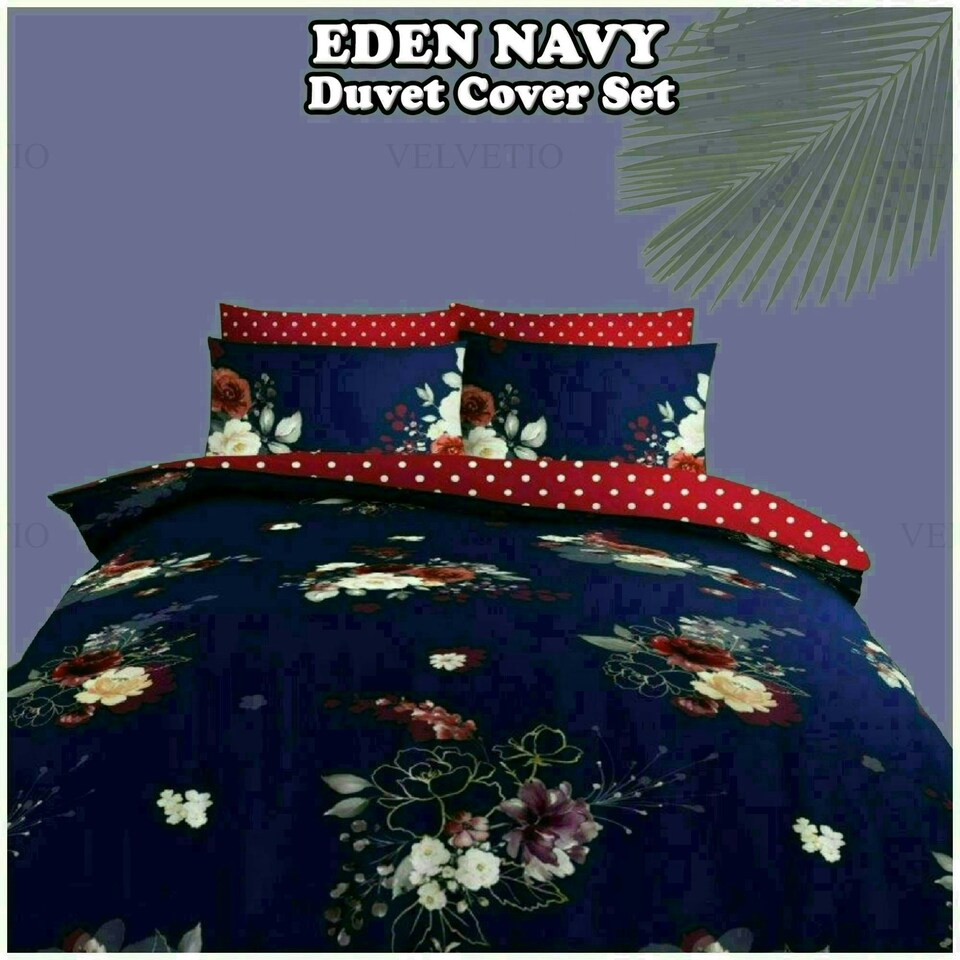 image 1 of Eden Floral Printed Duvet Cover Set Reversible Polycotton Beddings Multi | Double