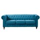 image 3 of Pelham 3 Seat Velvet Sofa - Teal