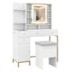 image 7 of COSTWAY Makeup Vanity Desk Dressing Table & Stool Set White